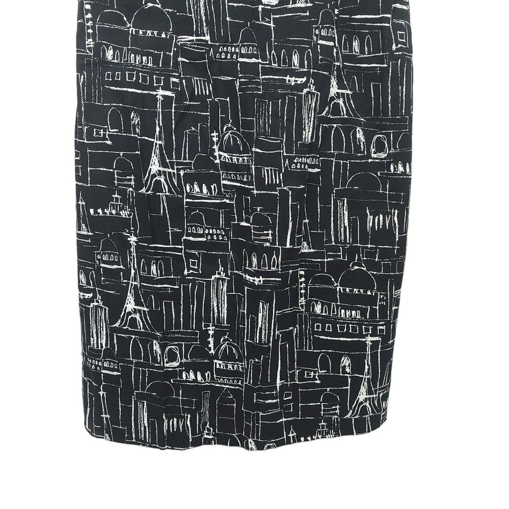 Grace Elements City Print Sleeveless Scoop Neck Dress Womens Sz 10 Black White - Picture 8 of 10